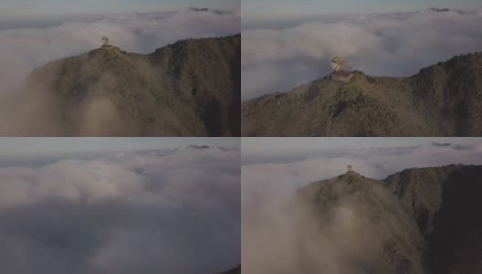 檀香山上空雷达塔顶的鸟瞰图高清在线视频素材下载