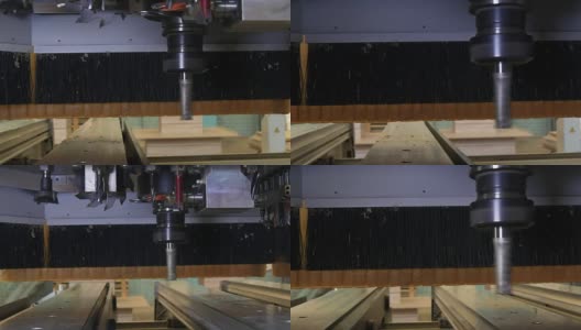 木工数控铣床用于工业家具的生产。高清在线视频素材下载
