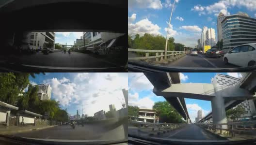 驾驶视角POV，汽车在曼谷的道路上行驶高清在线视频素材下载