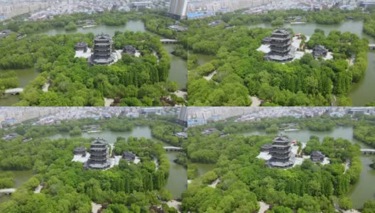 航拍中国济南城市景观高清在线视频素材下载