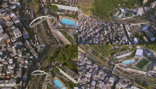 奥斯卡尼迈耶人行桥鸟瞰图，里约热内卢de Janeiro高清在线视频素材下载