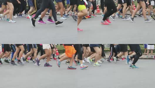 马拉松的脚高清在线视频素材下载