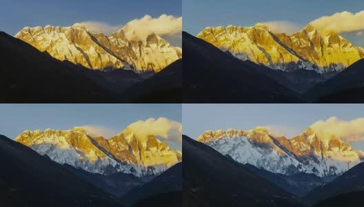 前往珠峰大本营-尼泊尔途中的珠峰景观高清在线视频素材下载