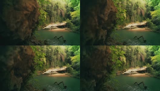 大自然中的神秘湖高清在线视频素材下载