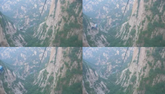 道教神山华山和缆车，是中国最受欢迎的旅游胜地高清在线视频素材下载