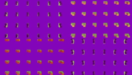 动画黄色的形状在紫色的背景高清在线视频素材下载