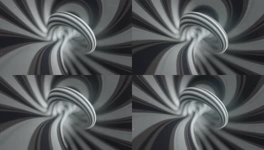 抽象的黑白条纹图案具有景深。数字循环动画。3 d渲染。4 k, UHD高清在线视频素材下载