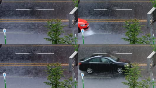 安卡拉交通的倾盆大雨高清在线视频素材下载