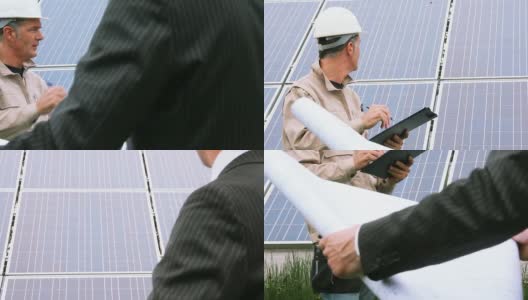 在太阳能电站工作;全高清照片JPEG高清在线视频素材下载