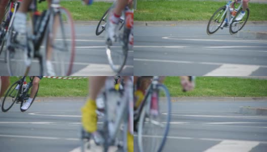 HD -自行车马拉松。自行车车轮高清在线视频素材下载