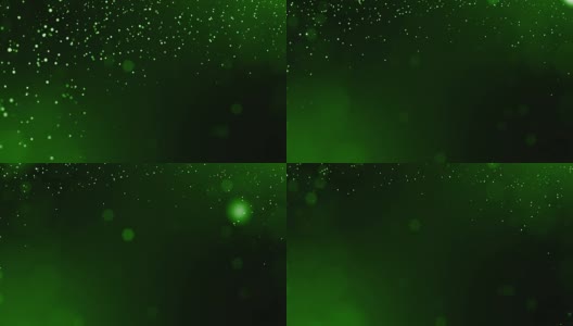 发光粒子的3d渲染循环动画形成摆动线作为摆动的花环作为节日背景或抽象背景的粒子与景深和散景像vj循环。绿色6高清在线视频素材下载