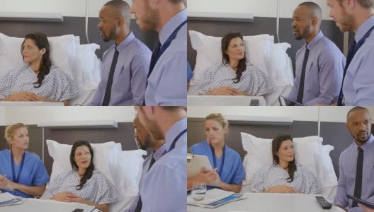 女患者和在医院咨询的医务人员高清在线视频素材下载