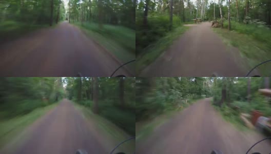 在森林公园骑自行车的时间高清在线视频素材下载
