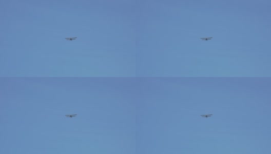 蓝天上的一架小飞机高清在线视频素材下载