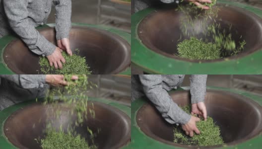 中国绿茶，手工茶场景高清在线视频素材下载