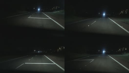 夜间行驶在道路上的POV司机或乘客高清在线视频素材下载