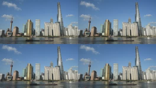 上海黄浦江上船舶繁忙高清在线视频素材下载