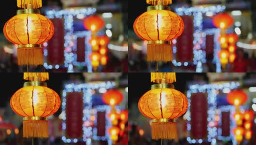 中国的灯笼和舞龙在中国新年。高清在线视频素材下载