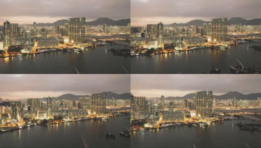 香港九龙湾旧机场重建区高清在线视频素材下载