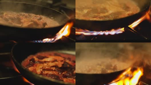 饭店地狱厨房的厨师做饭高清在线视频素材下载