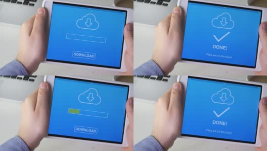 使用数字平板电脑下载文件到云服务高清在线视频素材下载
