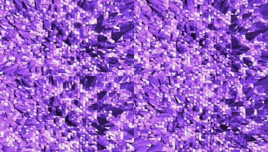 紫抽象低聚波表面作为抽象环境。紫罗兰抽象几何振动环境或脉动背景在卡通低聚流行现代时尚的3D设计。高清在线视频素材下载