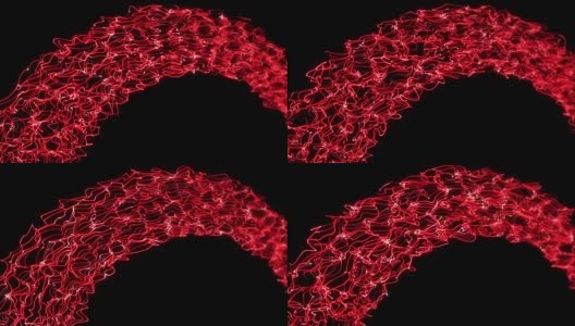 霓虹能量波环背景红色高清在线视频素材下载