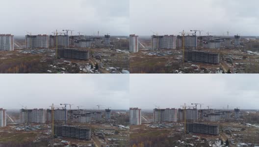 住宅区建筑的鸟瞰图。高清在线视频素材下载