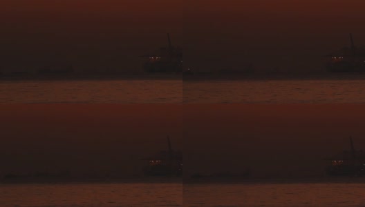 蛇口-赤湾货运港口的夜晚在深圳，中国高清在线视频素材下载
