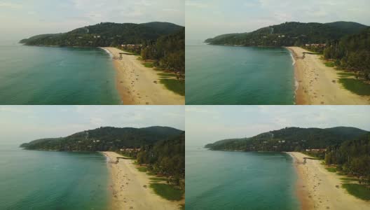 日落天空普吉岛著名海滩海岸线空中全景4k泰国高清在线视频素材下载