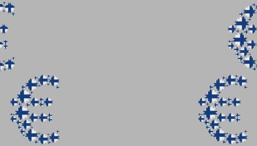芬兰国旗齿轮塑造欧元符号高清在线视频素材下载