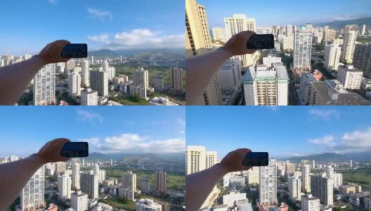 用4K慢镜头拍摄夏威夷檀香山的自拍照高清在线视频素材下载