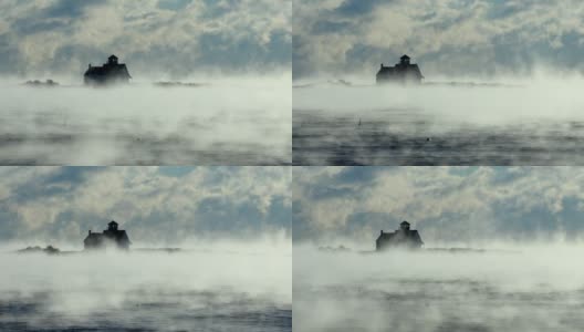 北冰洋烟雾在朴茨茅斯港高清在线视频素材下载