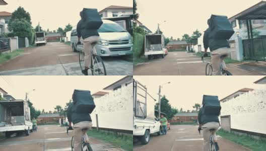 一个骑自行车的男人高清在线视频素材下载