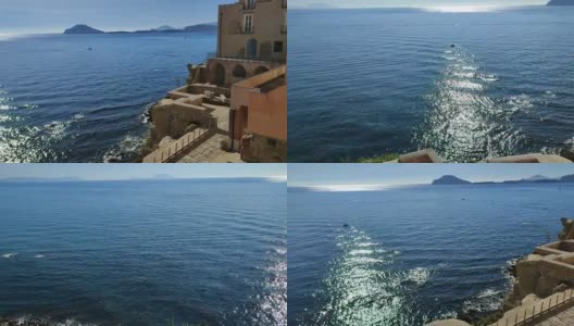 Pozzuoli -从Rione Terra村俯瞰海湾高清在线视频素材下载