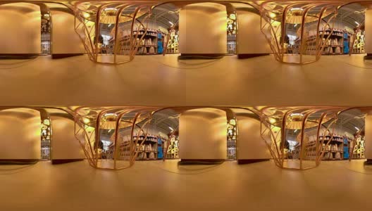 酒店房间的360视图在大堂区域360度虚拟高清在线视频素材下载