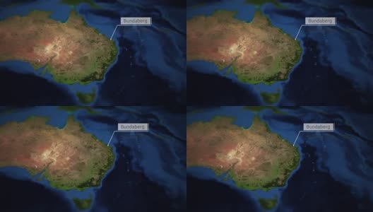 摄像机摇摄澳大利亚地图上的指示牌-邦达堡高清在线视频素材下载