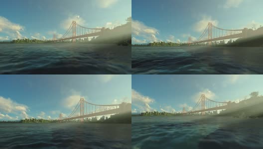 金门大桥迎蓝天，行cam高清在线视频素材下载