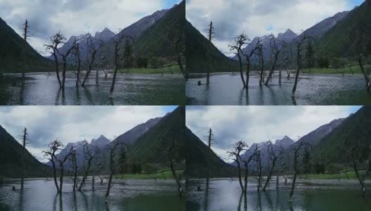 四川省四姑娘国家公园的湖泊高清在线视频素材下载