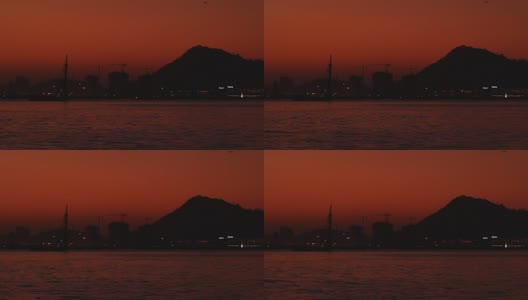 蛇口-赤湾货运港口夜间，中国深圳高清在线视频素材下载