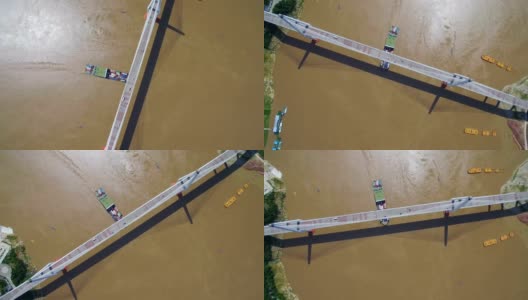 长江大桥鸟瞰图，巴东，湖北，中国。高清在线视频素材下载