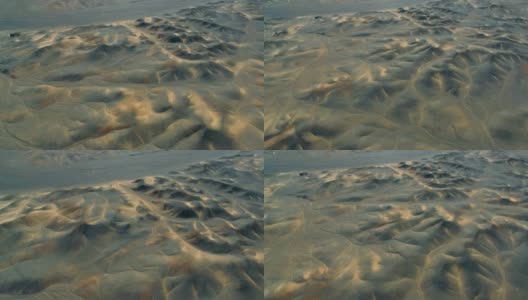 中国新疆戈壁沙漠鸟瞰图。高清在线视频素材下载