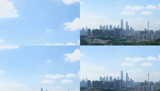 向下俯瞰广州的天际线高清在线视频素材下载