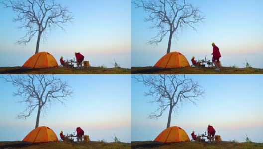 露营旅行者的方式高清在线视频素材下载