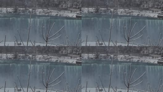翌日冬季尼亚加拉瀑布，马蹄瀑布车BKG高清在线视频素材下载