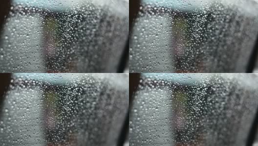 雨点落在车窗上高清在线视频素材下载