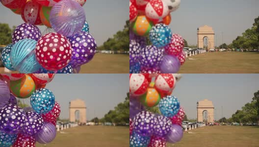 德里的“印度门”高清在线视频素材下载