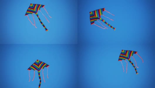 五颜六色的风筝在蓝天上飞翔高清在线视频素材下载