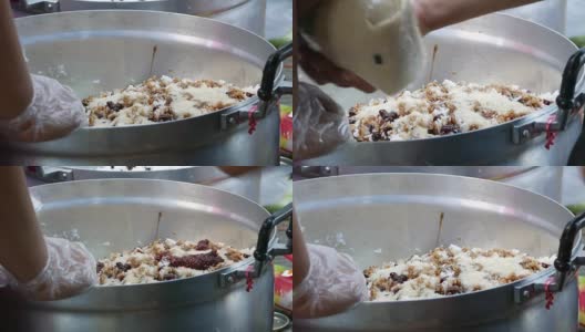 厨师准备制作亚洲炒饭高清在线视频素材下载