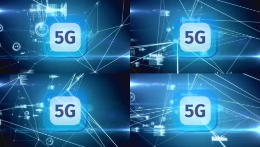 5G按键与网络连线高清在线视频素材下载